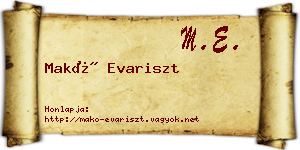 Makó Evariszt névjegykártya